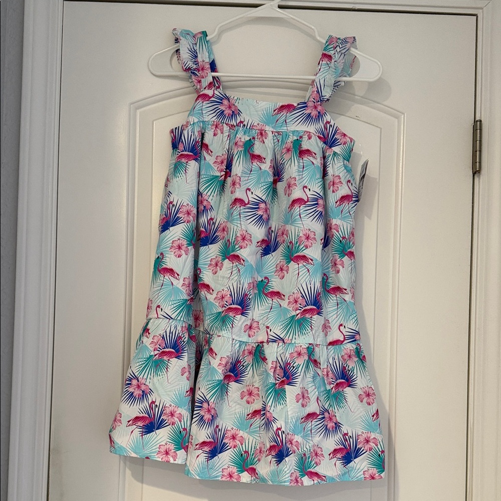 Gymboree Pink & Teal Flamingo Print Sundress